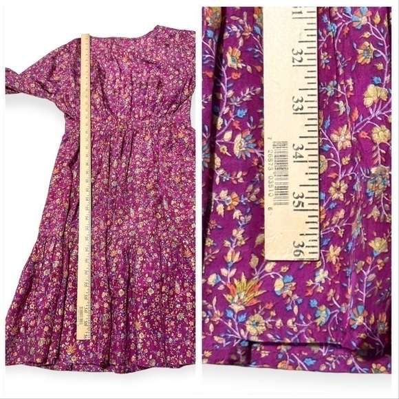Mes Demoiselles Floral Print Silk Dress In Purple, Size 36EU/US4 - Picture 14 of 14